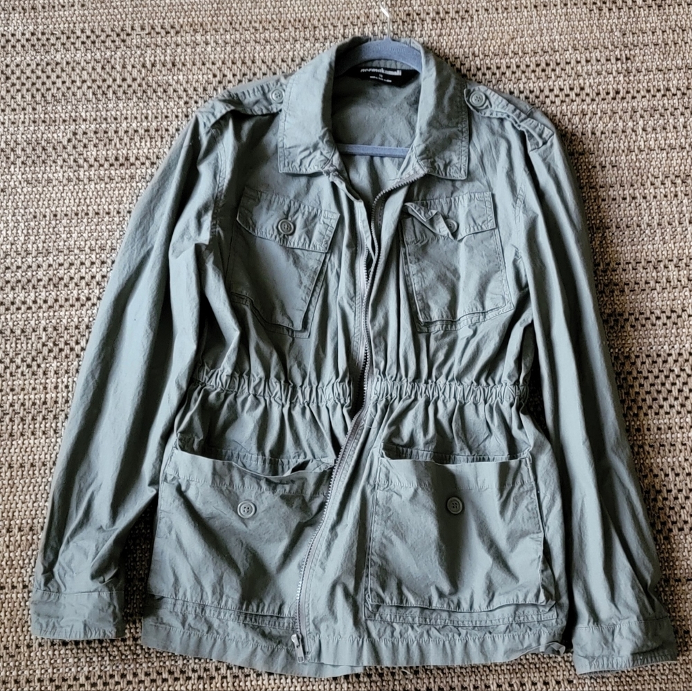 Norma Kamali Cotton Utility Jacket  (Army Green) Large
